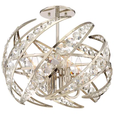 Quoizel Crescent 18" Wide Polished Nickel 4-light Ceiling Light
