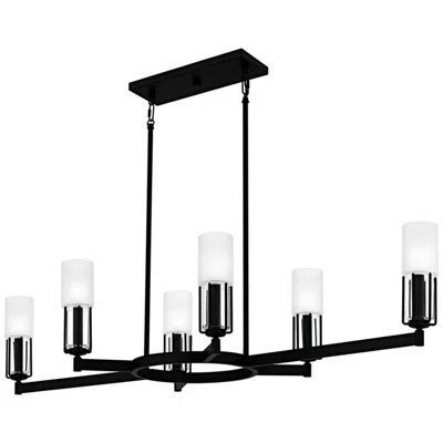 Quoizel Cruz 48" Wide Matte Black 6-light Linear Chandelier