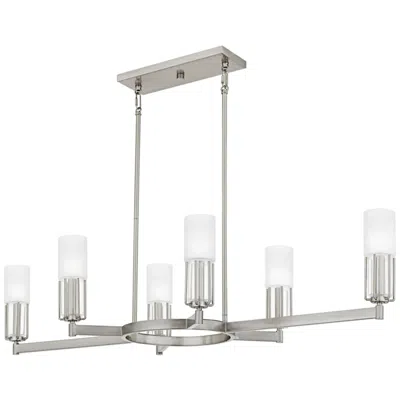 Quoizel Cruz 48"w Brushed Nickel 6-light Linear Chandelier