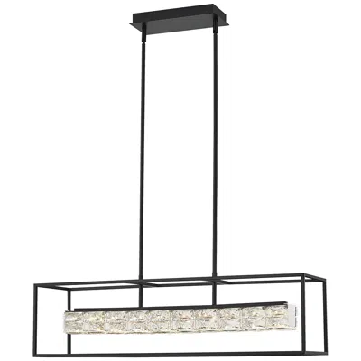 Quoizel Dazzle 35 1/2" Wide Matte Black Led Island Pendant