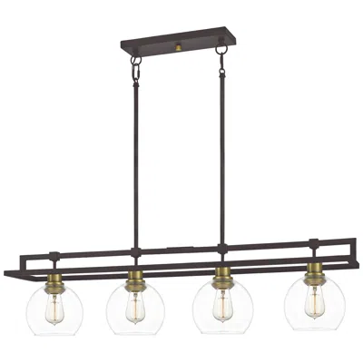 Quoizel Dobbs 40" Wide Old Bronze 4-light Island Pendant