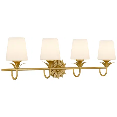 Quoizel Dorothea 4-light Gold Leaf Vanity Light