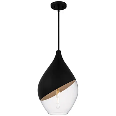 Quoizel Drover 12" Wide Matte Black Mini Pendant