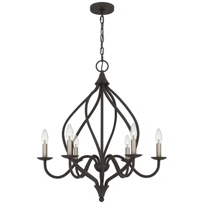 Quoizel Dupont 25" Wide 6-light Traditional Old Bronze Chandelier
