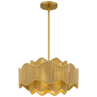 Quoizel Evander 3-light Brushed Gold Pendant Light