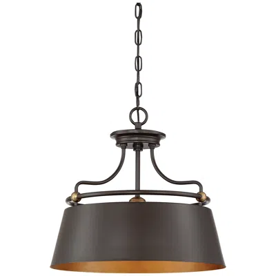Quoizel Fairview 18"w Western Bronze 3-light Drum Pendant