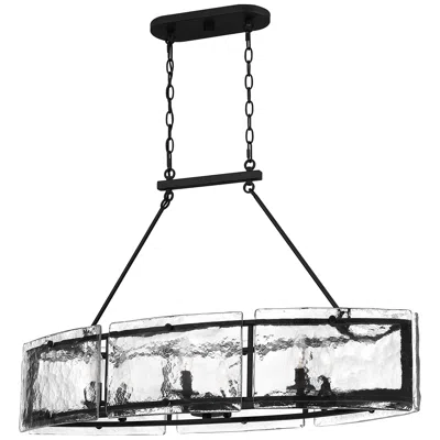 Quoizel Fortress 39" Wide Earth Black 6-light Linear Pendant