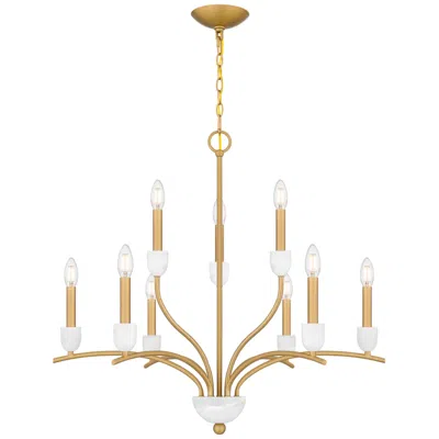 Quoizel Frida 9-light Aged Brass Chandelier