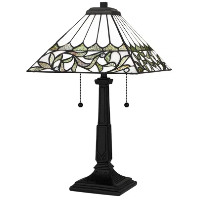 Quoizel Galahad 23" High Matte Black Tiffany Style Accent Table Lamp