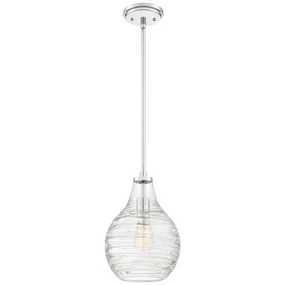 Quoizel Genie 8 3/4" Wide Polished Chrome Swirl Glass Mini Pendant