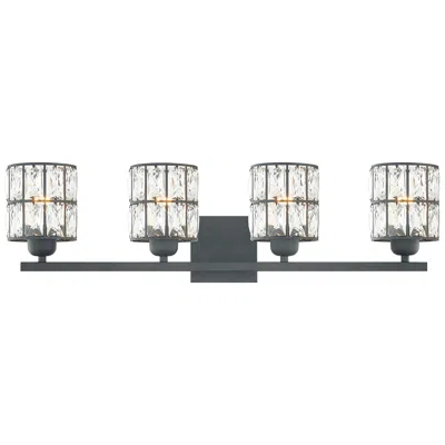Quoizel Gibson 29 1/2" Wide Matte Black 4-light Bath Light