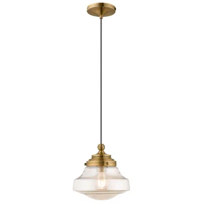 Quoizel Graciela 9" Wide Antique Brass Schoolhouse Mini Pendant
