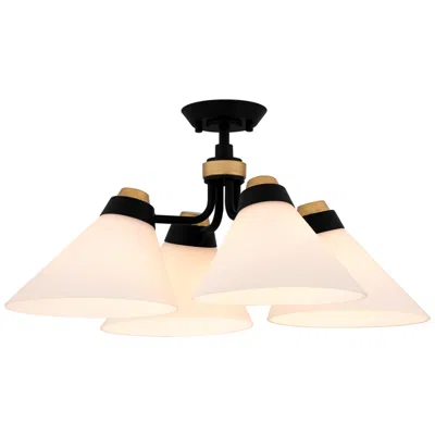 Quoizel Graft 24 1/2" Wide Matte Black 4-light Ceiling Light