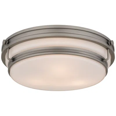 Quoizel Grafton 3-light Antique Nickel Flush Mount