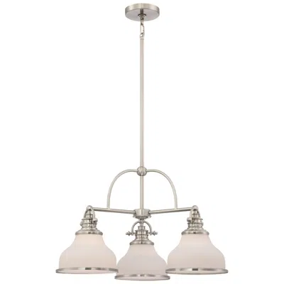 Quoizel Grant 24" Wide Brushed Nickel 3-arm Downlight Chandelier