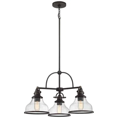 Quoizel Grant 24" Wide Palladian Bronze 3-light Chandelier
