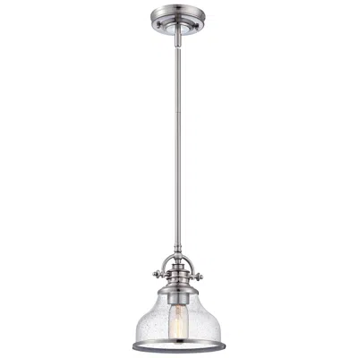 Quoizel Grant 8" Wide Brushed Nickel Seeded Glass Mini Pendant
