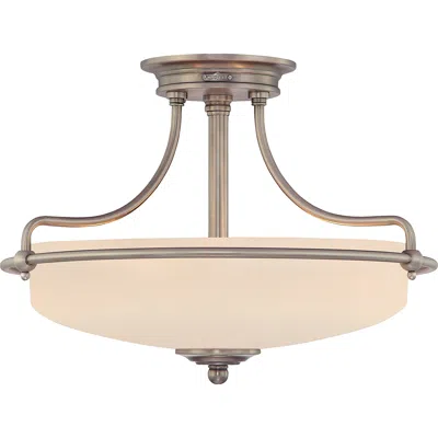 Quoizel Griffin Collection 17" Antique Nickel Opal Glass Ceiling Light