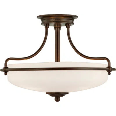 Quoizel Griffin Collection Palladian Bronze 17" Wide Ceiling Light