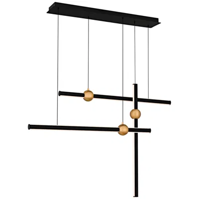 Quoizel Harvick 44 1/4" Wide Matte Black Led Linear Chandelier