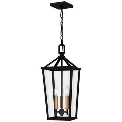 Quoizel Hull 3-light Matte Black Outdoor Hanging Lantern
