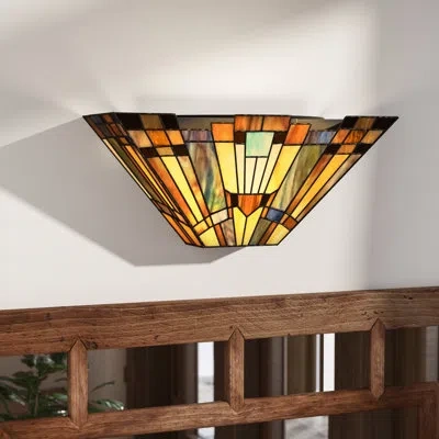 Quoizel Inglenook 1-light Flush Mount In Stained Glass,tiffany
