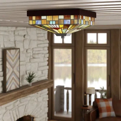 Quoizel Inglenook 3-light 14" Flush Mount