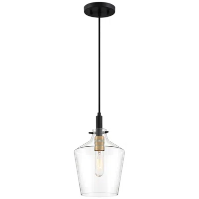 Quoizel June 7 3/4" Wide Earth Black And Glass Modern Mini Pendant