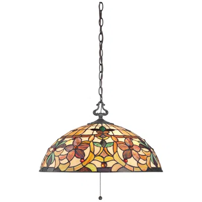 Quoizel Kami 20" Wide Tiffany-style Art Glass Dome Pendant Light