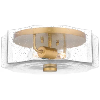 Quoizel Kaplan 14" Wide Aged Brass 2-light Ceiling Light