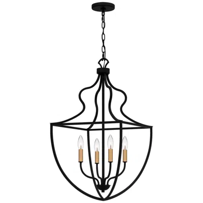 Quoizel Keeley 16 1/2" Wide Matte Black 4-light Pendant
