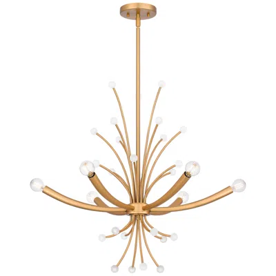 Quoizel Kiera 29" Wide Brushed Weathered Brass 6-light Chandelier
