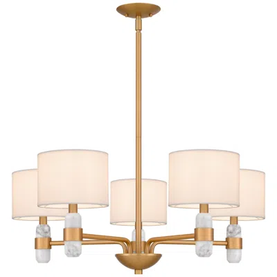 Quoizel Kimberly 30" Wide 5-light Brushed Weathered Brass Chandelier