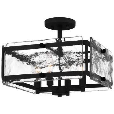 Quoizel Lancer 15" Wide 4-light Earth Black Semi-flush Ceiling Light