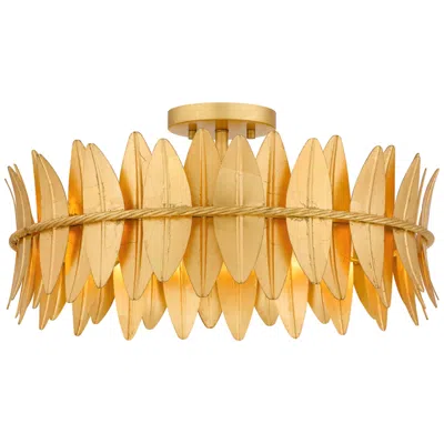 Quoizel Liza 20 1/2" Wide Gold Leaf 4-light Ceiling Light
