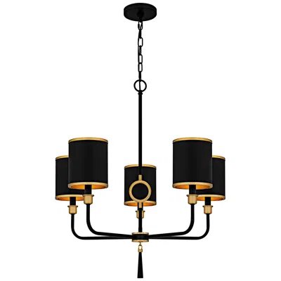 Quoizel Lockery 26 1/2" Wide Matte Black 5-light Chandelier