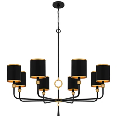 Quoizel Lockery 40" Wide Matte Black 8-light Chandelier