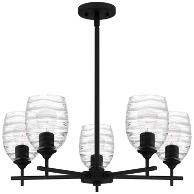 Quoizel Lucy 25" Wide Matte Black 5-light Chandelier