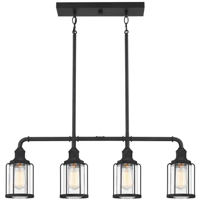 Quoizel Ludlow 33 1/2"w Earth Black 4-light Island Pendant