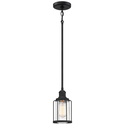 Quoizel Ludlow 5" Wide Earth Black Metal Mini Pendant