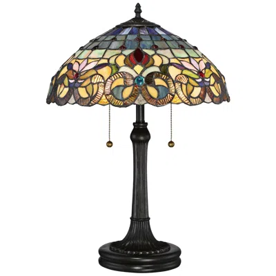 Quoizel Lyric 22 3/4" Vintage Bronze Tiffany-style Accent Table Lamp