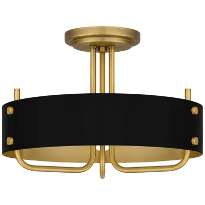 Quoizel Madden 17" Wide Aged Brass 3-light Ceiling Light