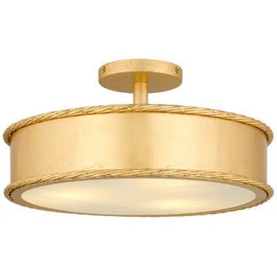 Quoizel Mara 3-light Gold Leaf Semi-flush Mount