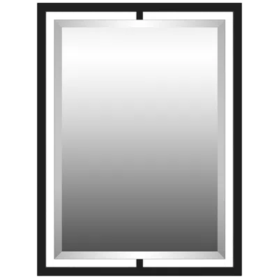 Quoizel Marcos Matte Black 24" X 32" Rectangular Wall Mirror