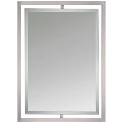 Quoizel Marcos Nickel 24" X 32" Floating Wall Mirror