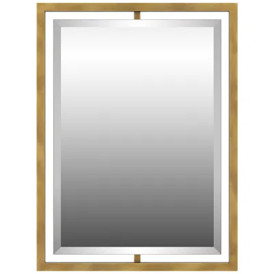 Quoizel Marcos Weathered Brass 24" X 32" Rectangular Wall Mirror
