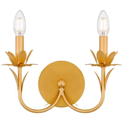 Quoizel Maria 11 1/4" High Gold Leaf 2-light Wall Sconce
