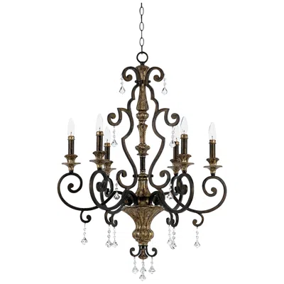 Quoizel Marquette 28" Wide Six Light Bronze Traditional Chandelier