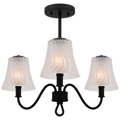 Quoizel Mckinney 3-light Matte Black Semi-flush Mount