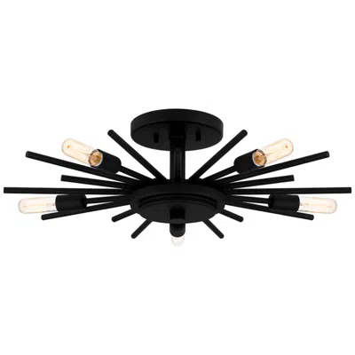 Quoizel Mesquite 5-light Matte Black Semi-flush Mount